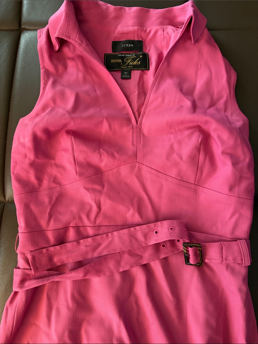 JCrew Pink Sleeveless Belted Dress - Picture 4 of 10